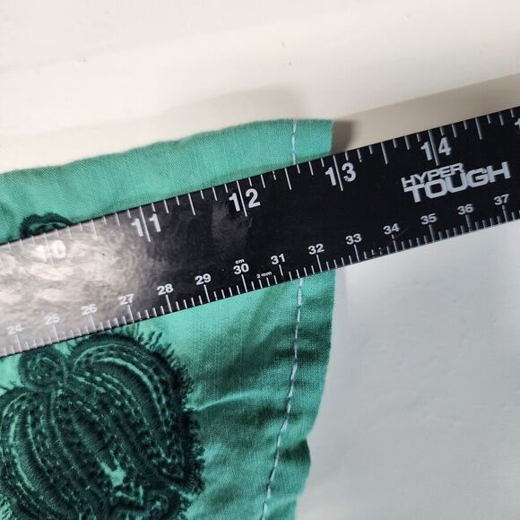 Knox Rose Boho Embroidered Dress Women XS Green Off Shoulder Cotton Viscose - Picture 3 of 8